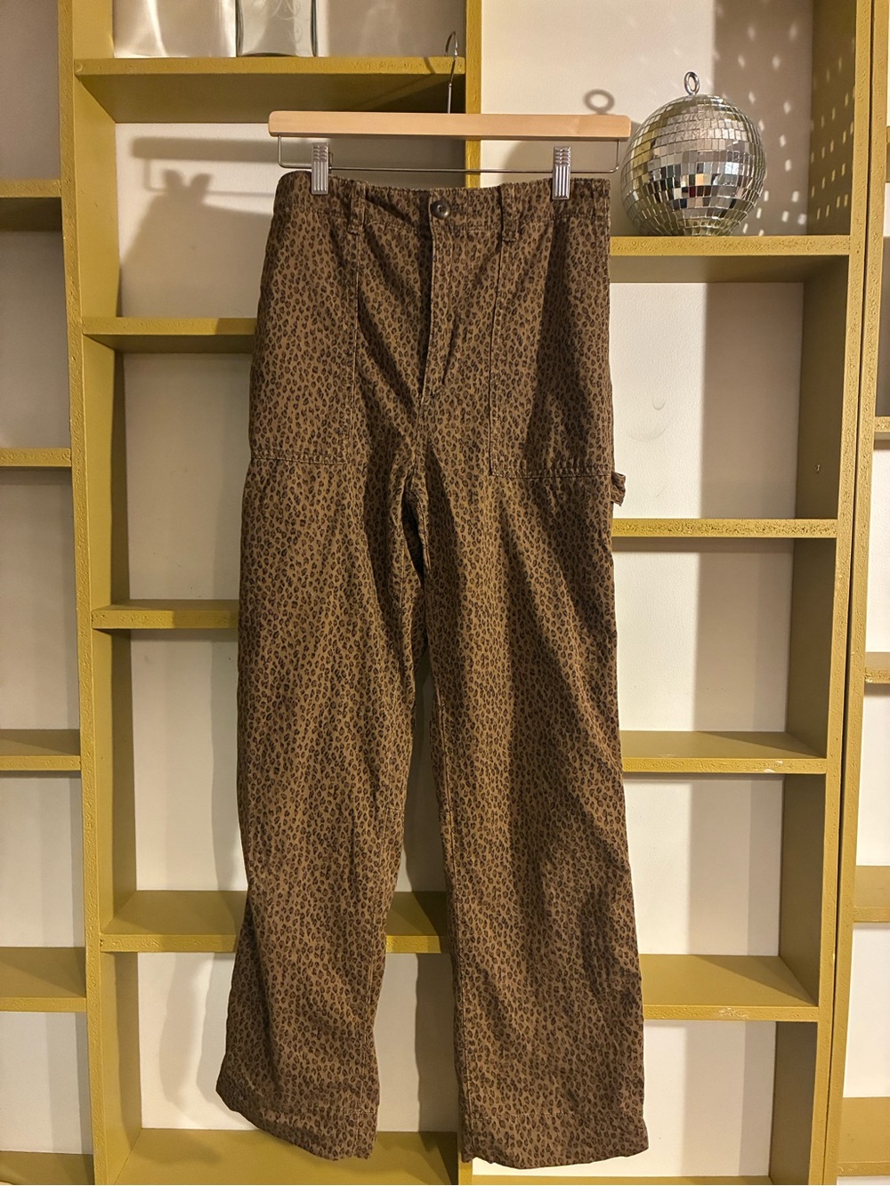 Gap leopard print carpenter pants